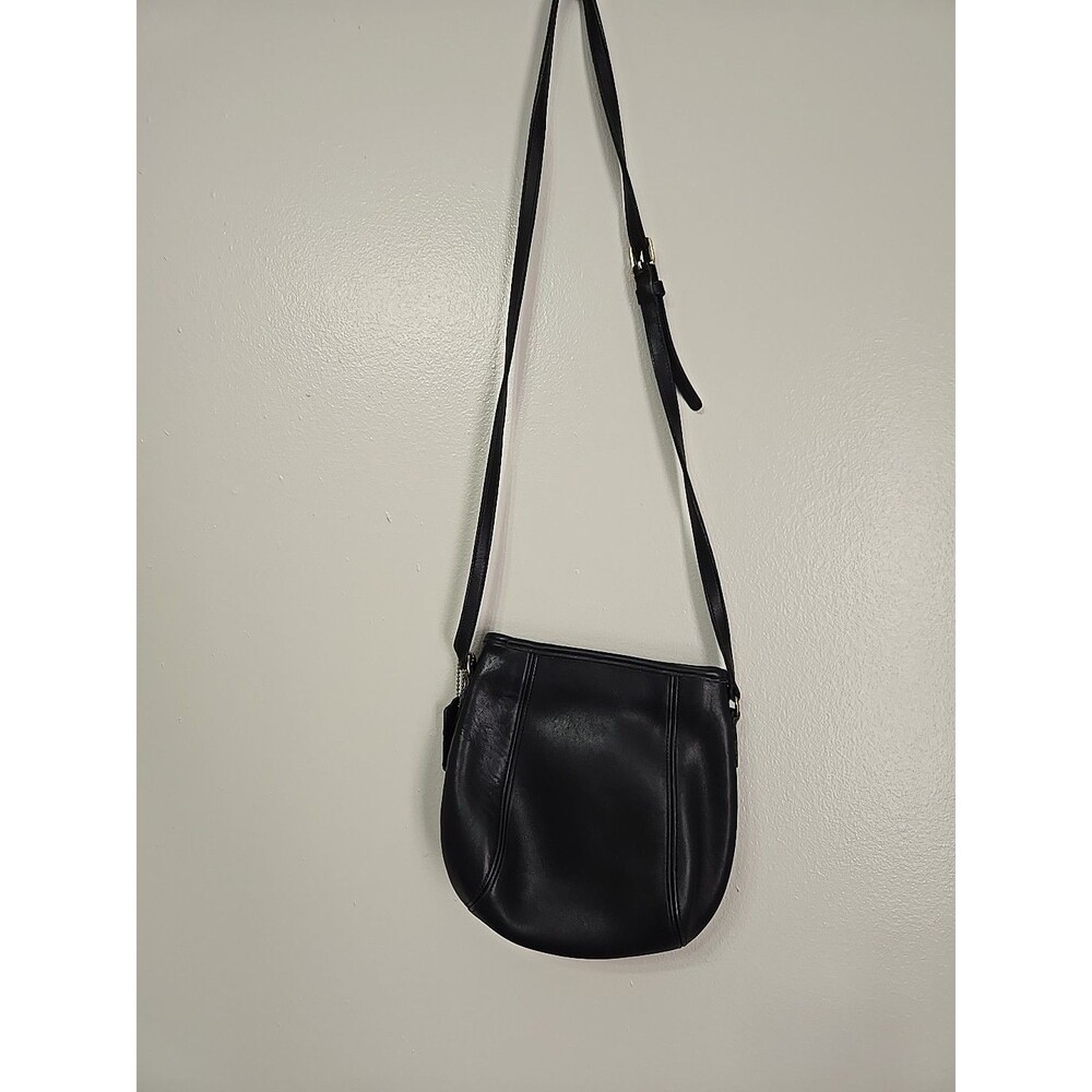 Vintage Coach Black Leather Small Framed pouch Crossbody Bag #9990 USA